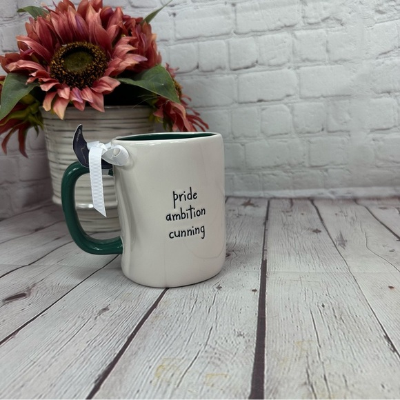 NWT rae dunn & harry potter collaboration Slytherin Green White Mug fandom - Picture 3 of 6